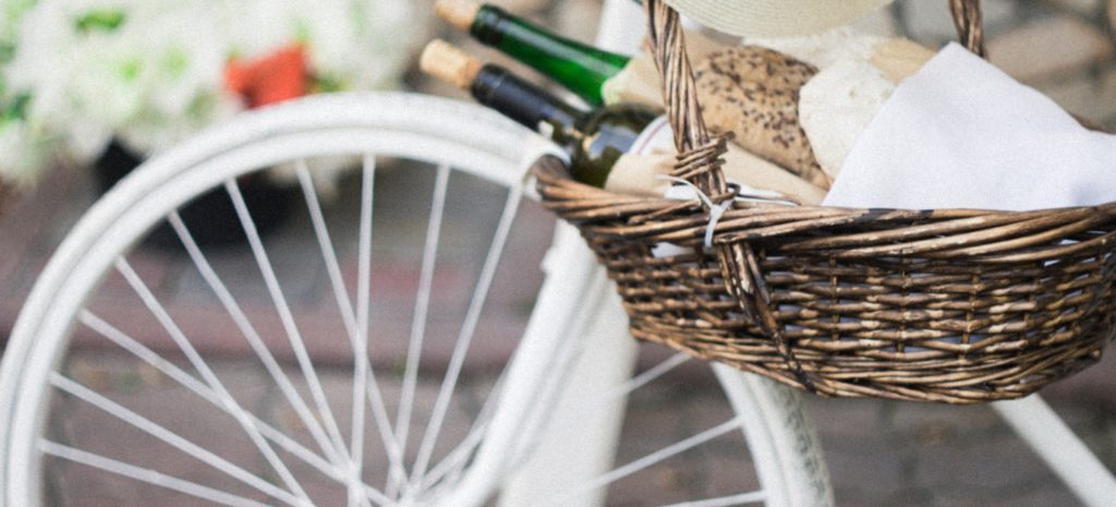 wine in basket
